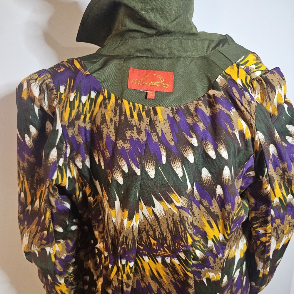 Louise Roe Olive Green Beautifully Lined Trench Coat - Picture 5 of 14